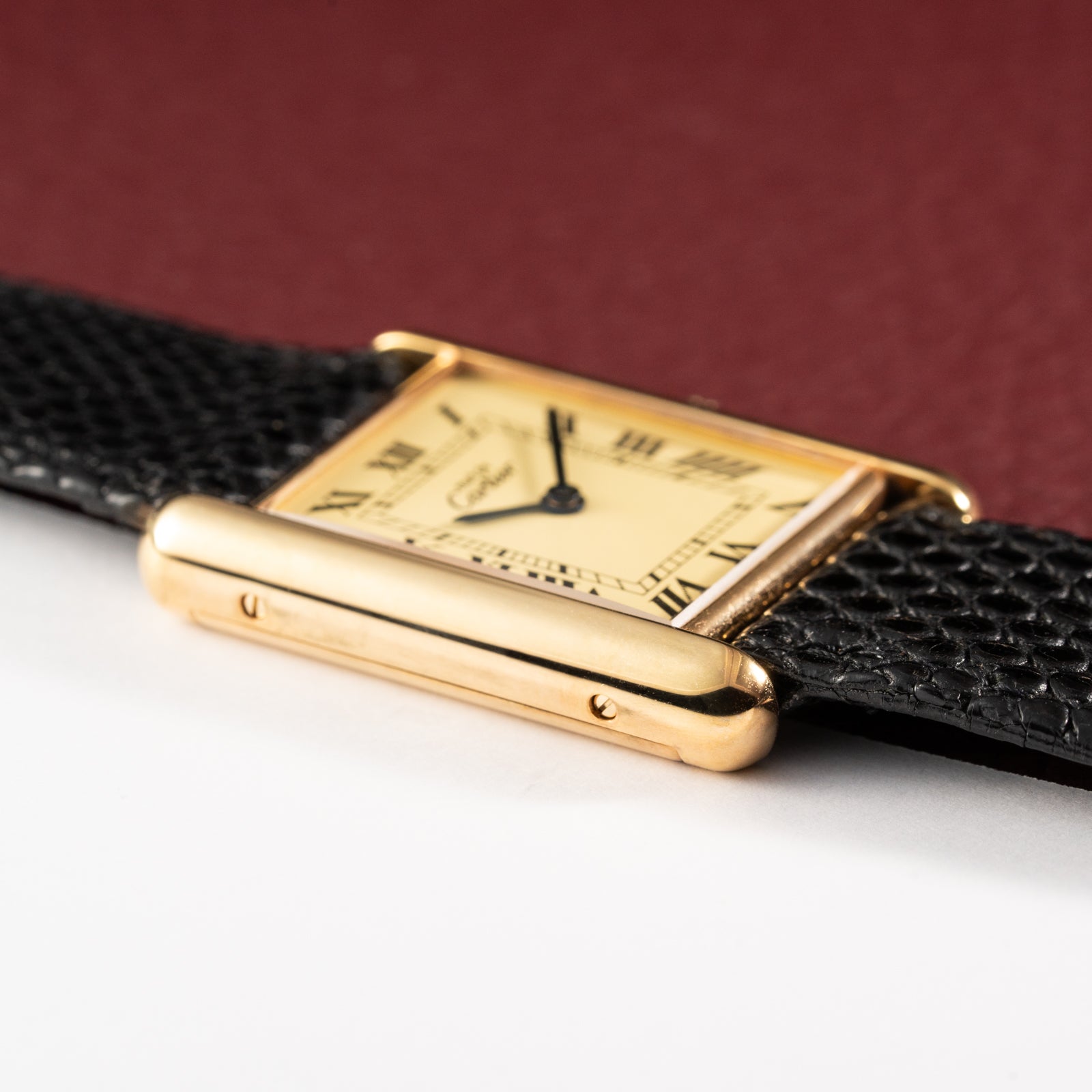Cartier Must de Tank Vermeil Lemon Roman 1990s Mint Condition
