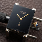 Cartier Tank Must de Black 'Onyx' Dial Vermeil GM from 1990s
