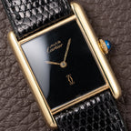 Cartier Tank Must de Black 'Onyx' Dial Vermeil GM from 1990s