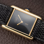 Cartier Tank Must de Black 'Onyx' Dial Vermeil GM from 1990s