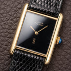 Cartier Tank Must de Black 'Onyx' Dial Vermeil GM from 1990s