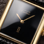 Cartier Tank Must de Black 'Onyx' Dial Vermeil GM from 1990s