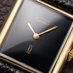 Cartier Tank Must de Black 'Onyx' Dial Vermeil GM from 1990s