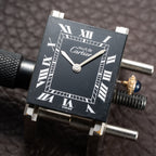 Cartier Tank Must de Black Roman Vermeil GM from 1980s