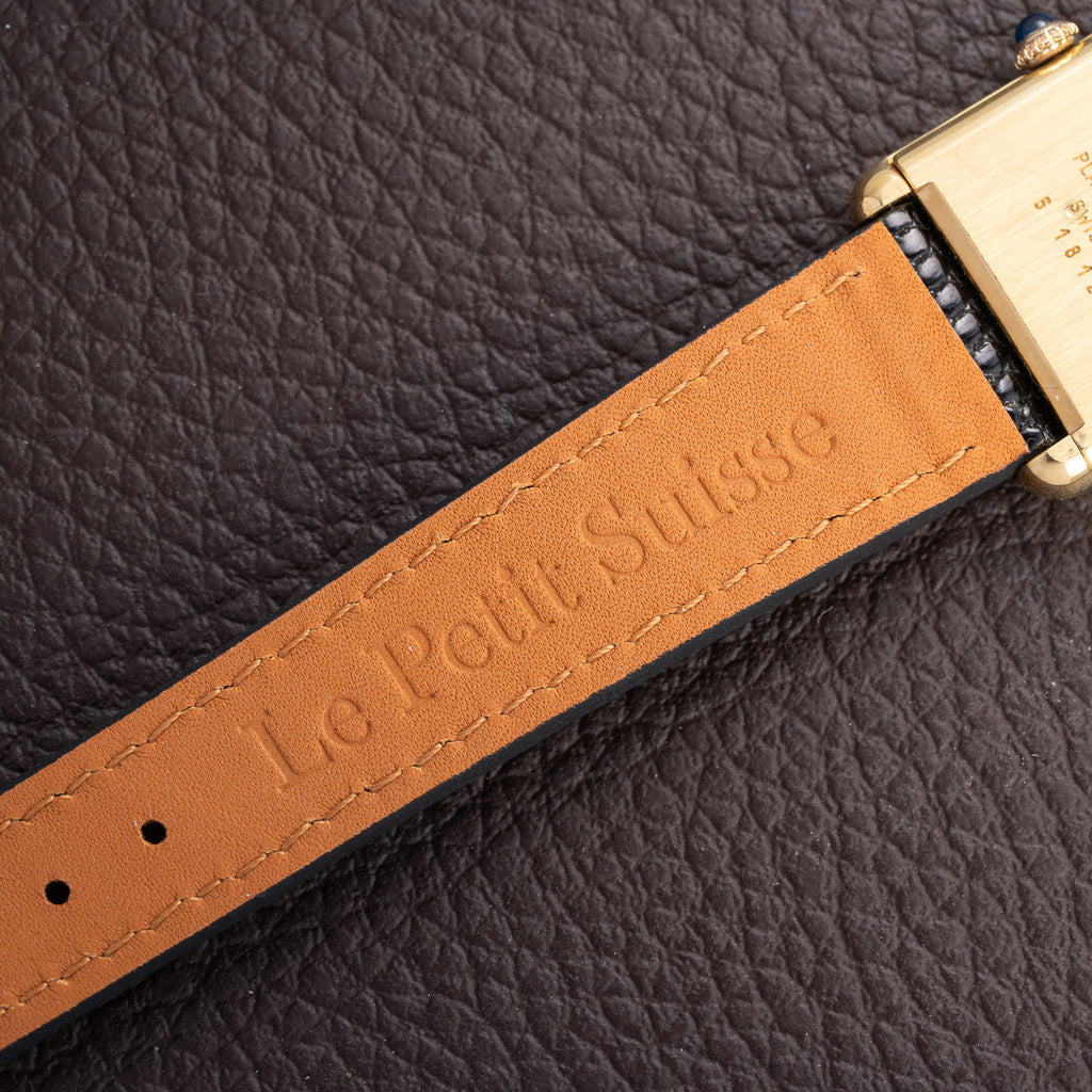 Cartier Tank Must de Black Roman Vermeil GM from 1980s