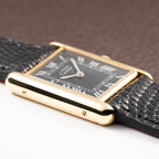 Cartier Tank Must de Black Roman Vermeil GM from 1980s