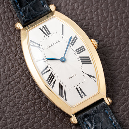 Cartier Tonneau Paris 18K Yellow Gold GM Large Size Pre CPCP 1980s