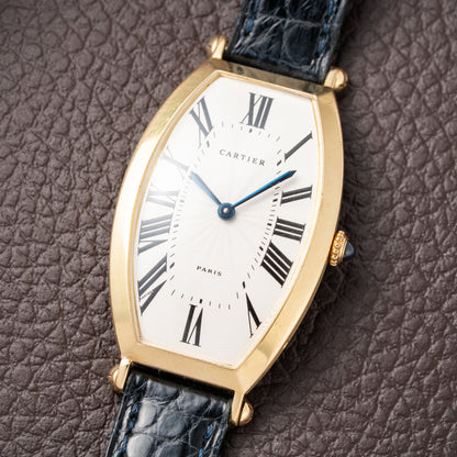 Cartier Tonneau Paris 18K Yellow Gold GM Large Size Pre CPCP 1980s