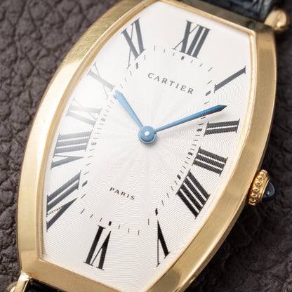 Cartier Tonneau Paris 18K Yellow Gold GM Large Size Pre CPCP 1980s