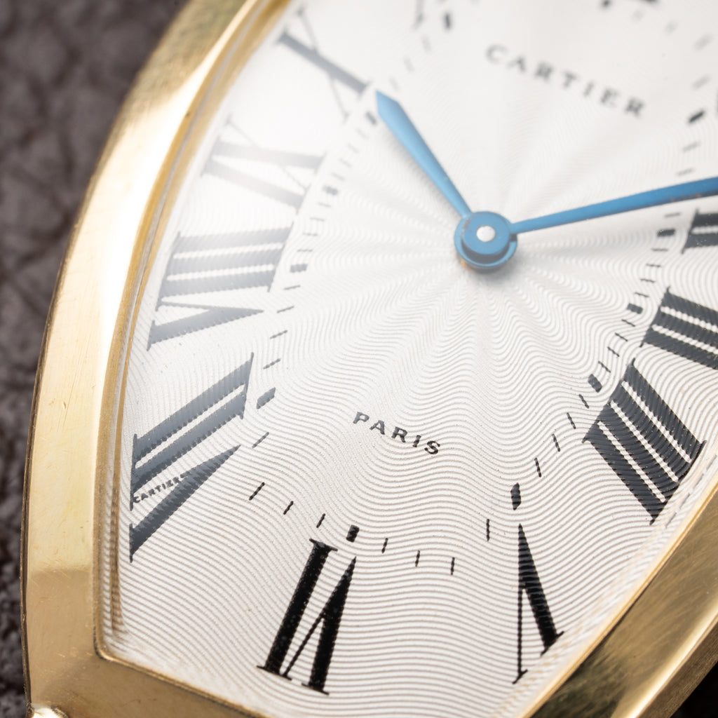 Cartier Tonneau Paris 18K Yellow Gold GM Large Size Pre CPCP 1980s