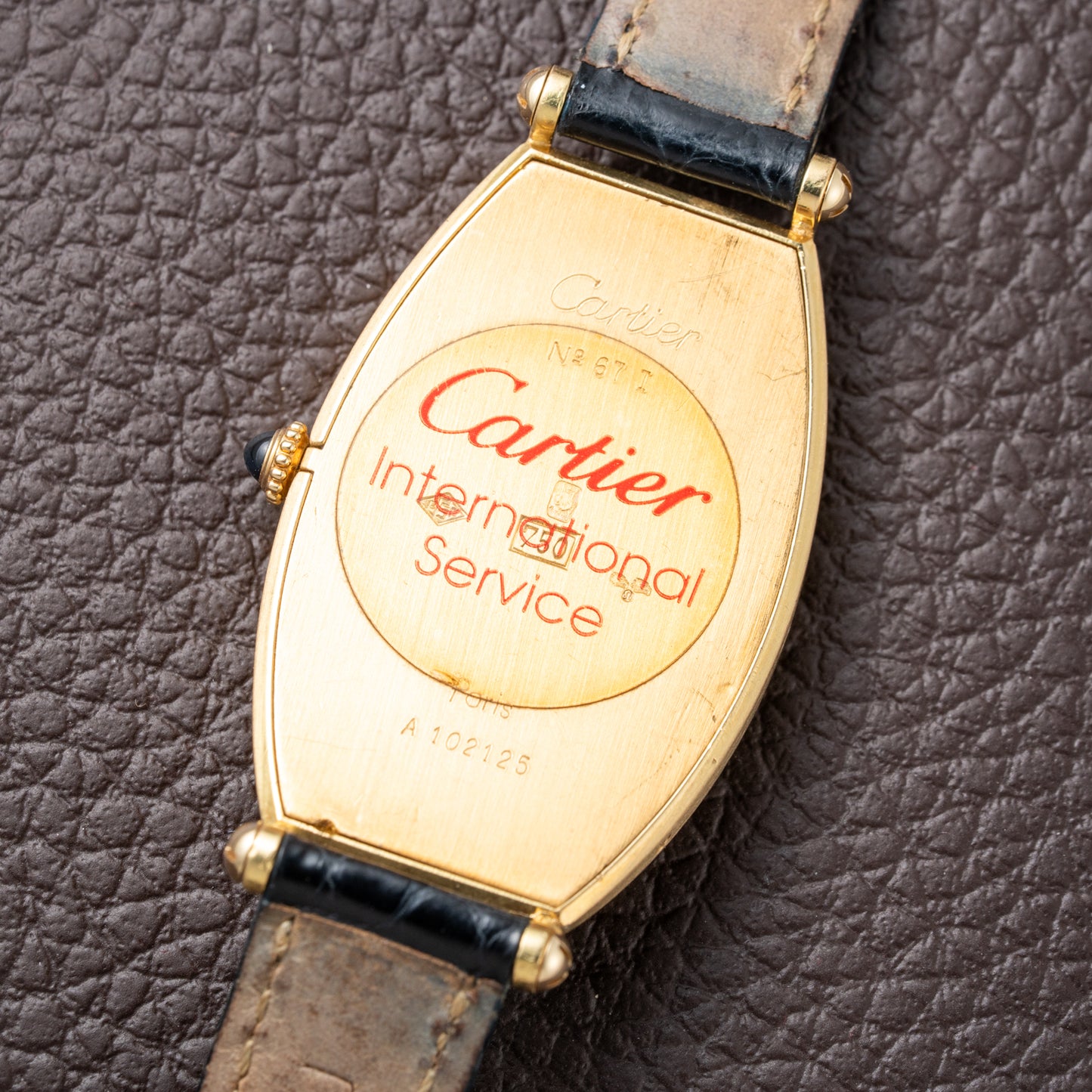 Cartier Tonneau Paris 18K Yellow Gold GM Large Size Pre CPCP 1980s