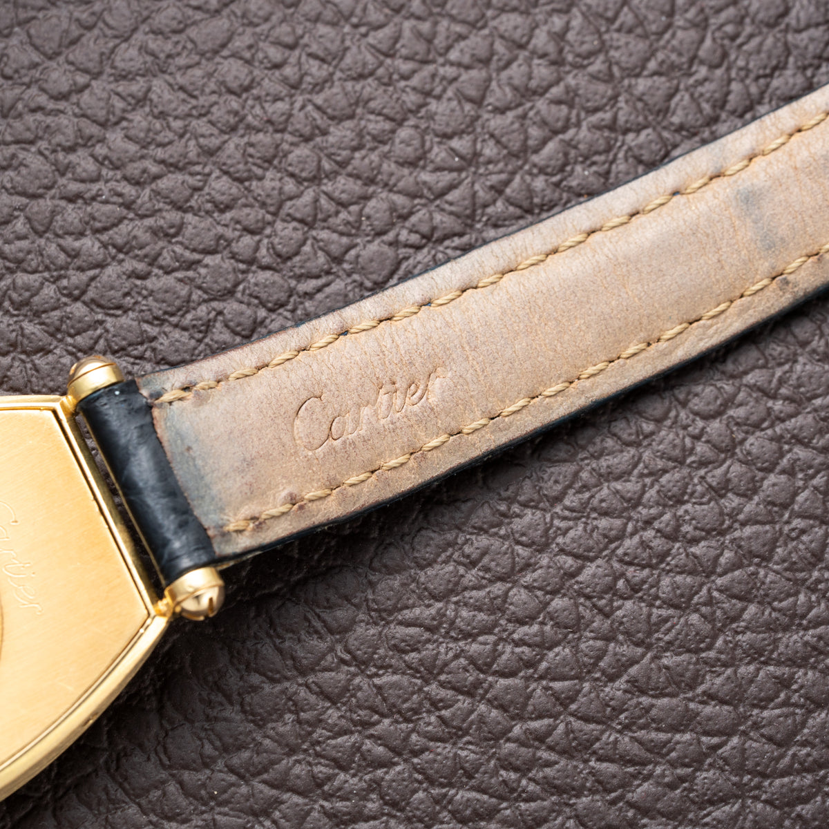 Cartier Tonneau Paris 18K Yellow Gold GM Large Size Pre CPCP 1980s