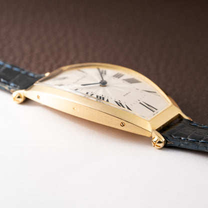 Cartier Tonneau Paris 18K Yellow Gold GM Large Size Pre CPCP 1980s