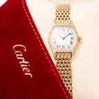 Cartier Tortue Factory Diamond Set 18K Yellow Gold Riz de Grain bracelet PM Quartz Ref 66017 from 1980s