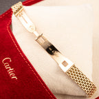 Cartier Tortue Factory Diamond Set 18K Yellow Gold Riz de Grain bracelet PM Quartz Ref 66017 from 1980s