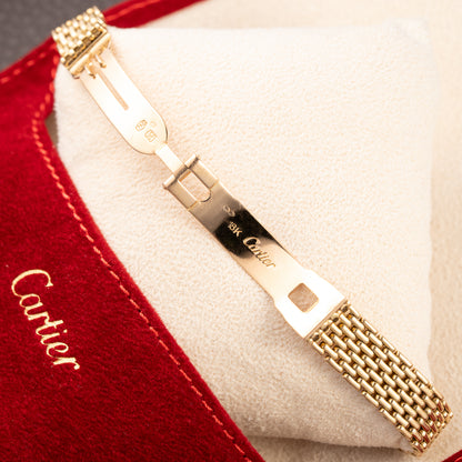 Cartier Tortue Factory Diamond Set 18K Yellow Gold Riz de Grain bracelet PM Quartz Ref 66017 from 1980s
