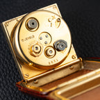 Cartier Travel Alarm Clock 8 Day Black Gilt Dial by Angelus