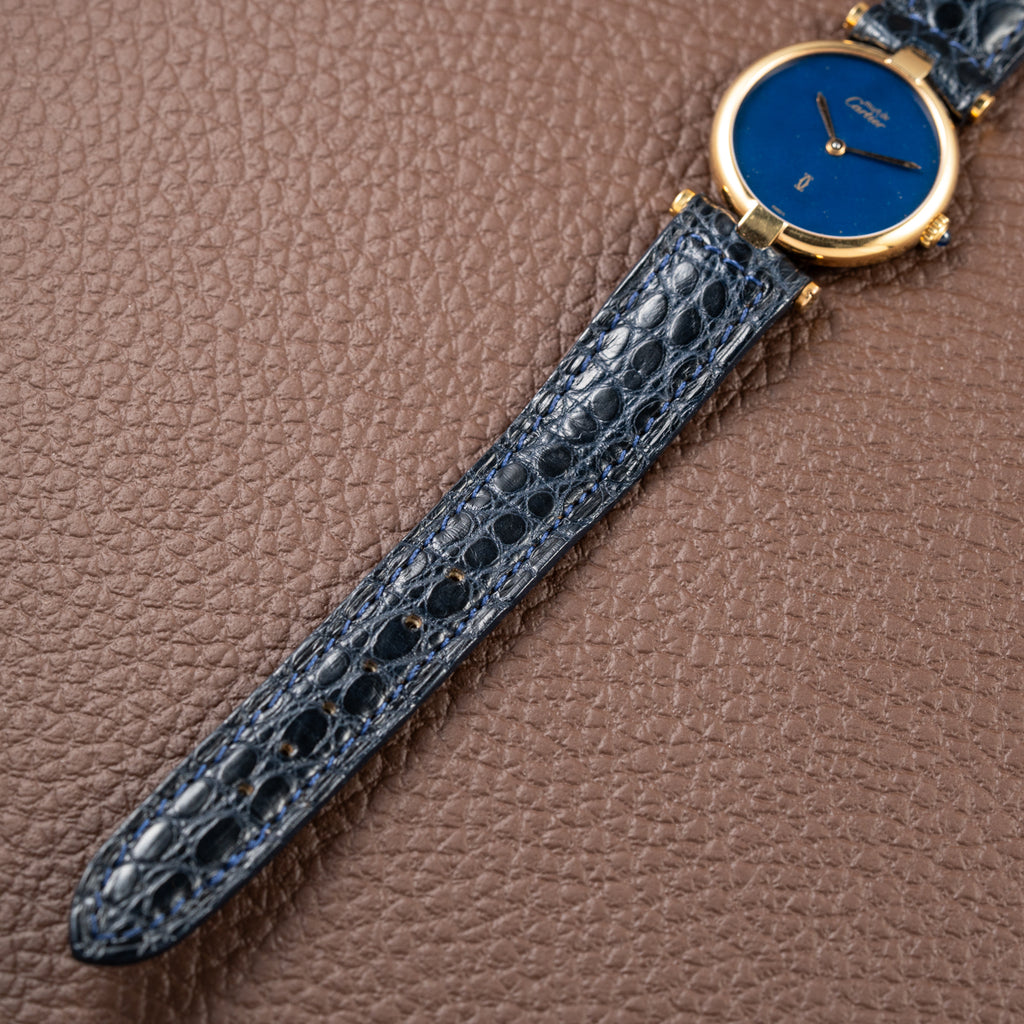 Cartier Must de Vendôme Mantel Lapis Lazuli Vermeil Ref. 590004 from the 1990s