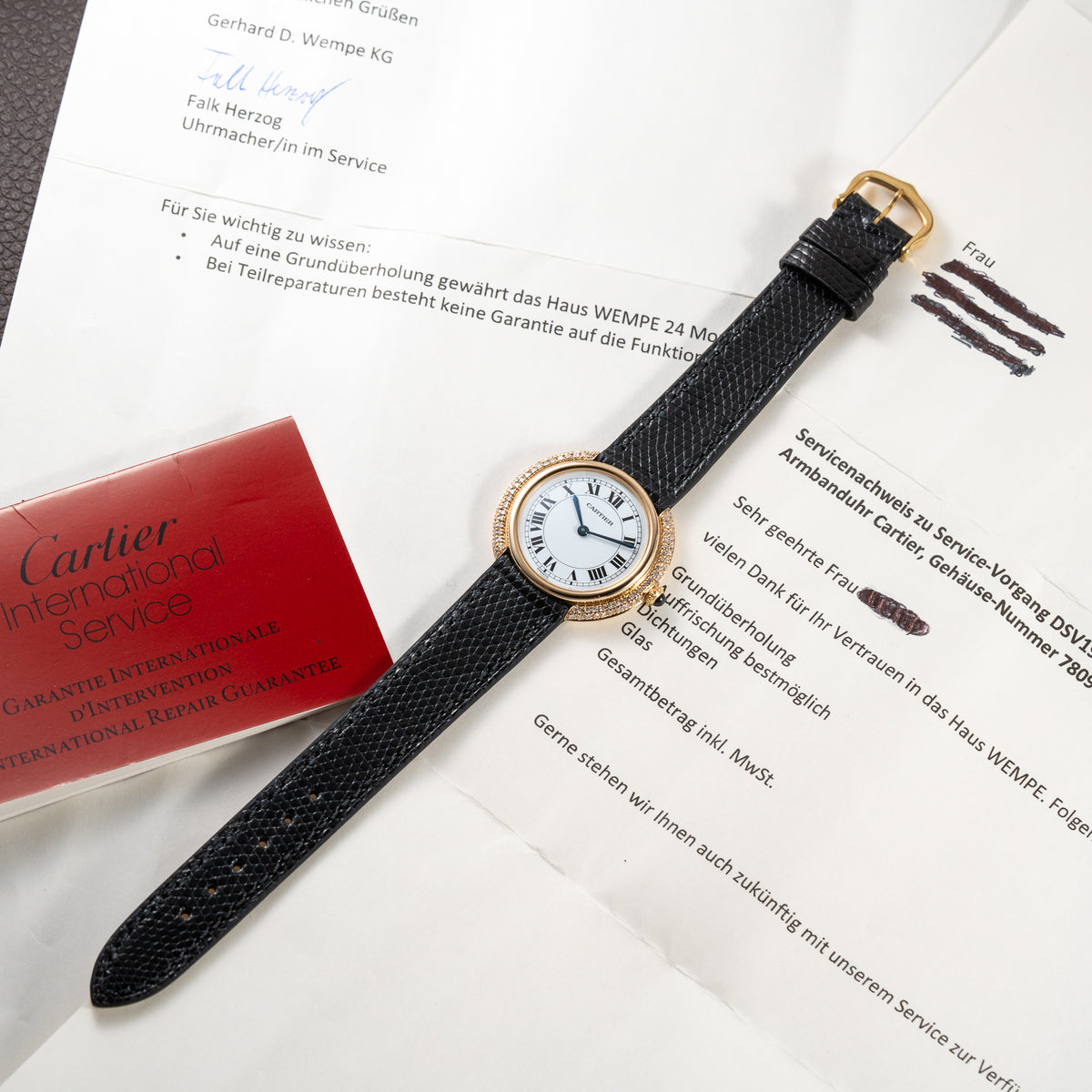 Cartier Vendôme Rond 'Paris' Diamond Set 18K Yellow Gold Ref. 78090 From 1970s