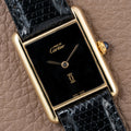 Cartier Tank Must de Vermeil Black Onyx Dial GM Ref 681006 1990s