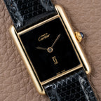 Cartier Tank Must de Vermeil Black Onyx Dial GM Ref 681006 1990s