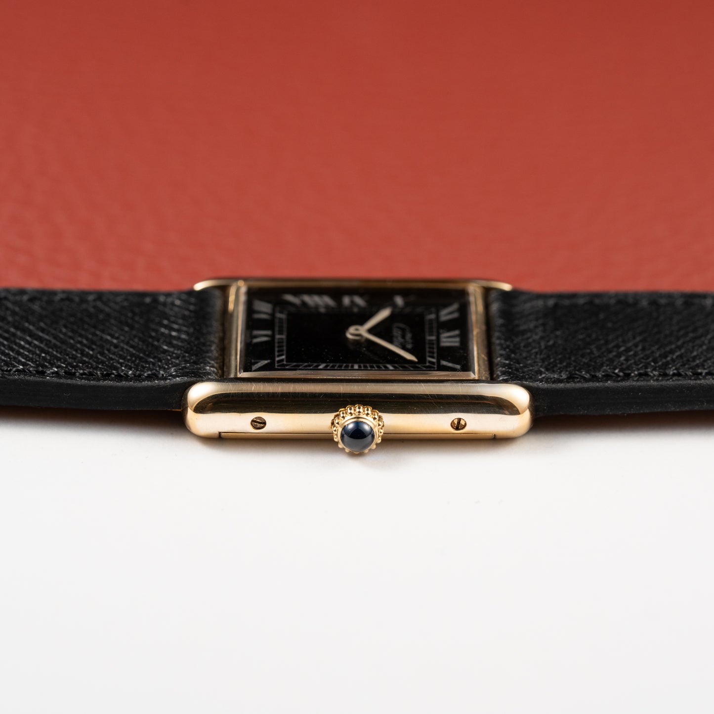 Cartier Must de Tank Vermeil Black Roman Full Set