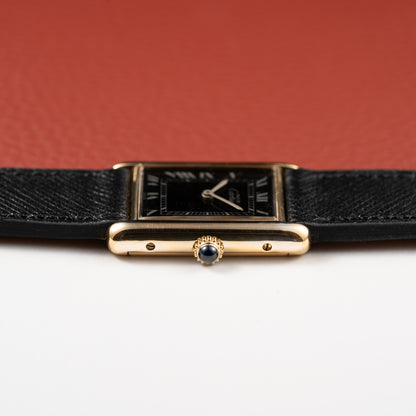 Cartier Must de Tank Vermeil Black Roman Full Set