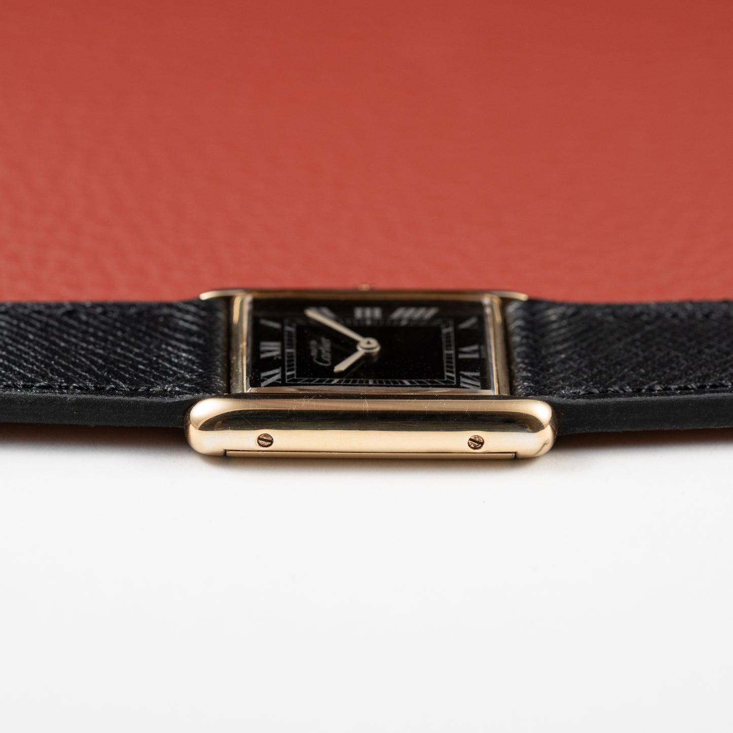 Cartier Must de Tank Vermeil Black Roman Full Set