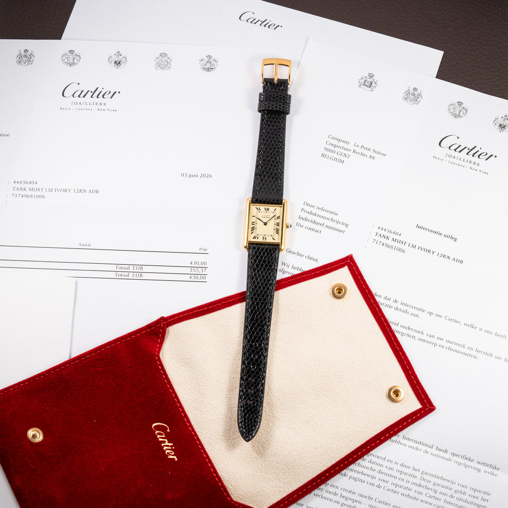 Cartier Tank Must de Lemon Roman Dial Vermeil With Cartier Service 2026 2y Warranty Ref 6 81006 from 1980s