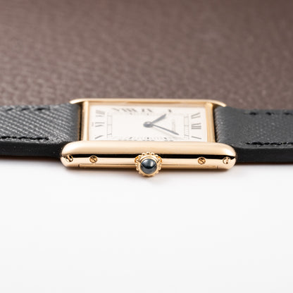 Cartier Tank Extra Plat Guilloché 18K Yellow Gold Full Set Ref 96065 from 1997