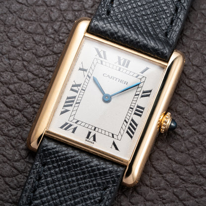 Cartier Tank Extra Plat Guilloché 18K Yellow Gold Full Set Ref 96065 from 1997