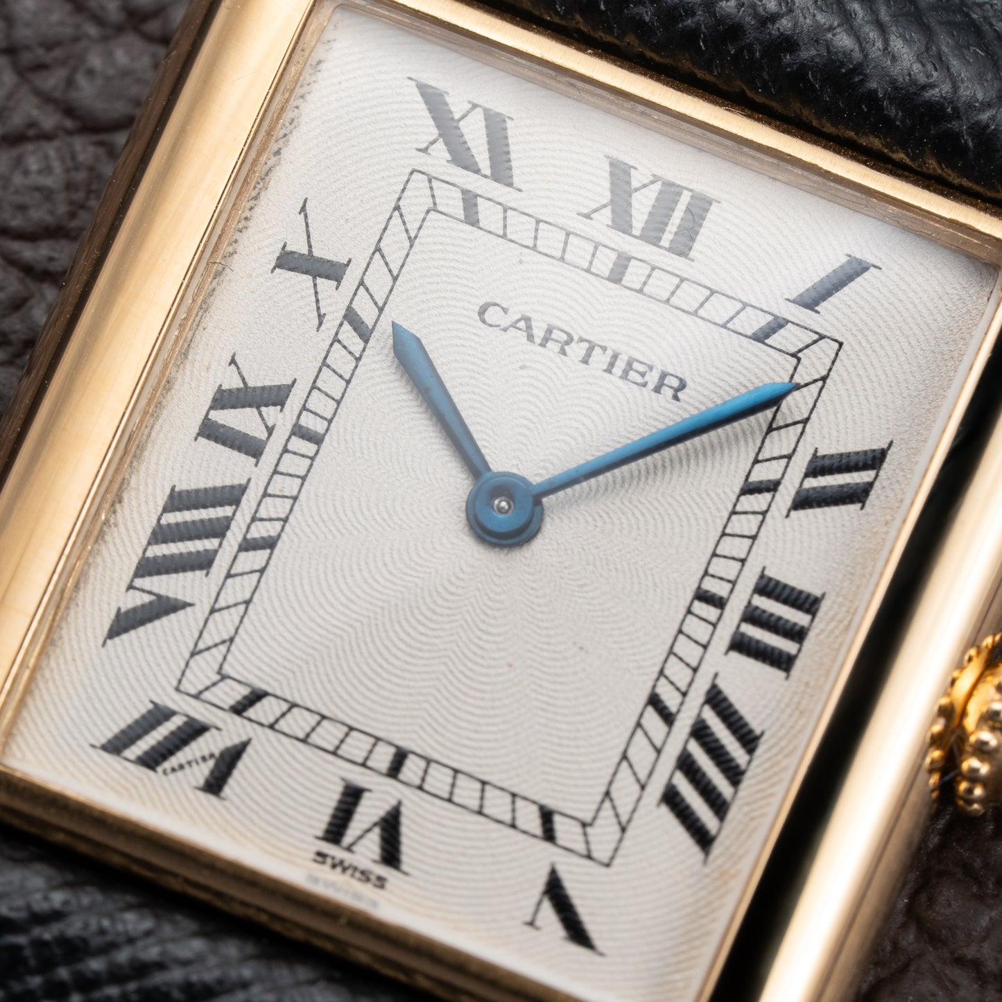 Cartier Tank Extra Plat Guilloché 18K Yellow Gold Full Set Ref 96065 from 1997