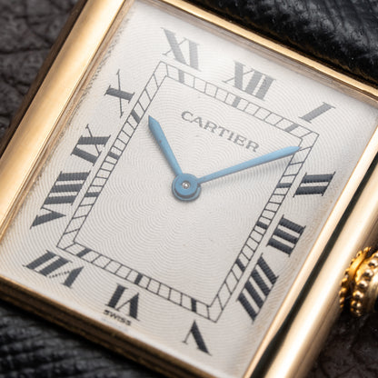 Cartier Tank Extra Plat Guilloché 18K Yellow Gold Full Set Ref 96065 from 1997