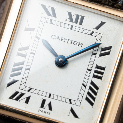 Cartier Tank Louis Paris Dial 18K Yellow Gold PM Ref 78087 from 1980s
