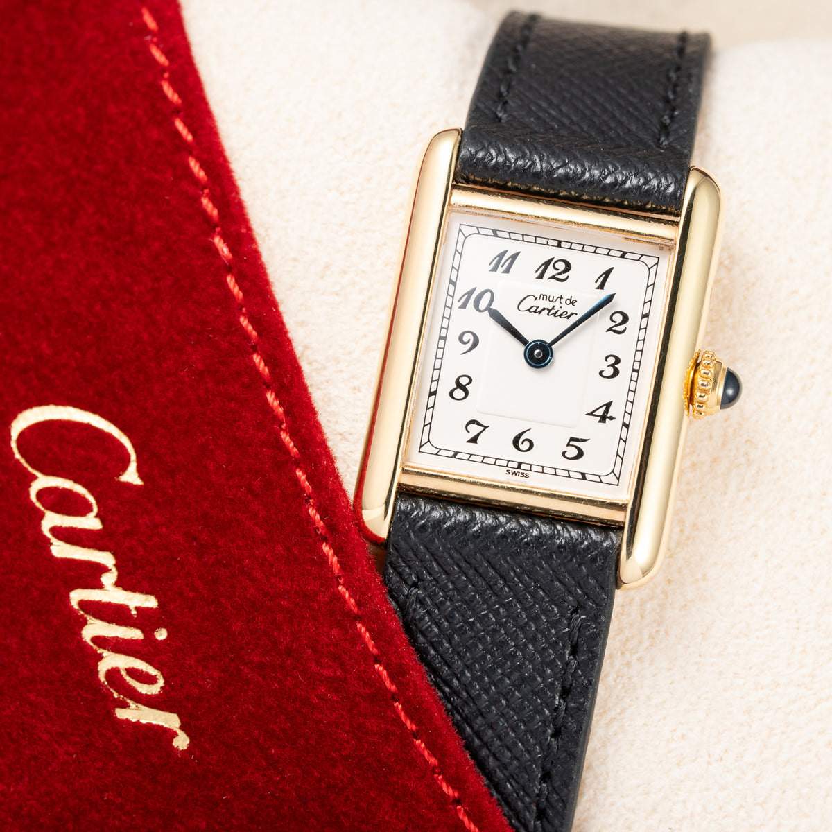 Cartier Tank Must de Breguet Numerals Dial Vermeil Quartz Cartier Serviced 2026 PM Ref. 5057001 from 1990s
