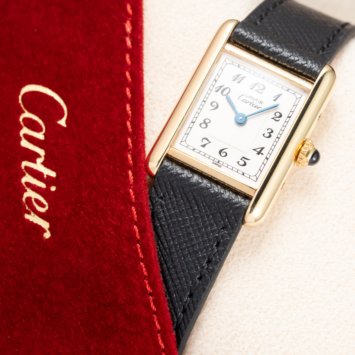 Cartier Tank Must de Breguet Numerals Dial Vermeil Quartz Cartier Serviced 2026 PM Ref. 5057001 from 1990s