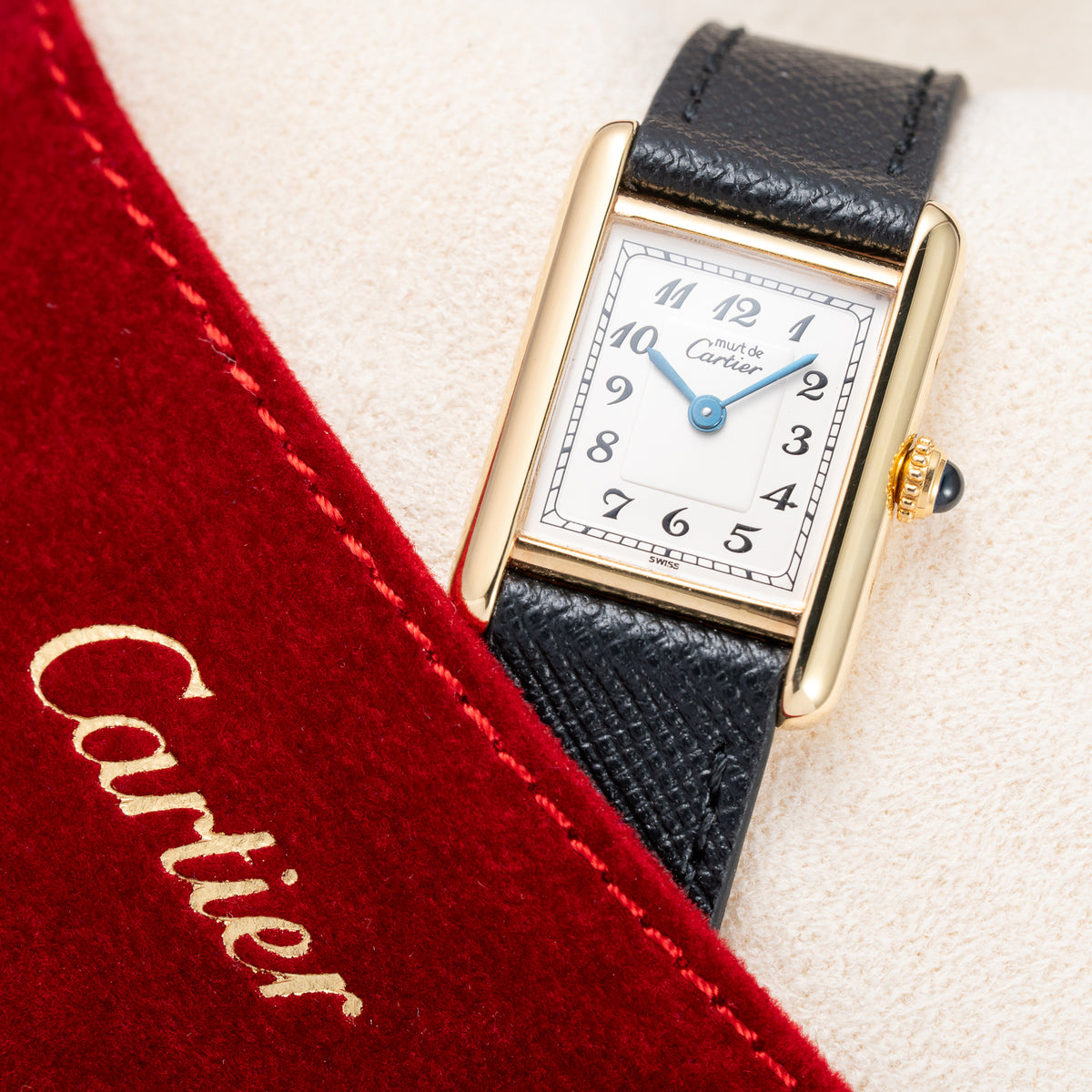 Cartier Tank Must de Breguet Numerals Dial Vermeil Quartz Cartier Serviced 2026 PM Ref. 5057001 from 1990s