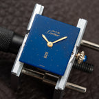 Cartier Tank Lady Must de Vermeil Lapis Lazuli Blue Dial PM From 1980s