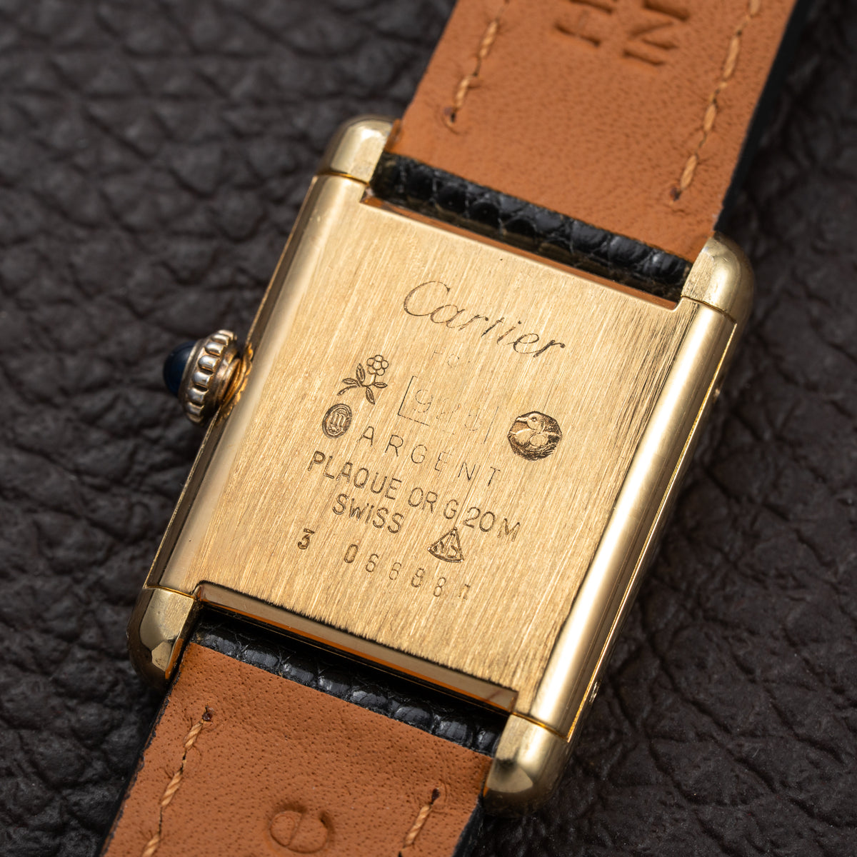 Cartier Tank Lady Must de Vermeil Lapis Lazuli Blue Dial PM From 1980s