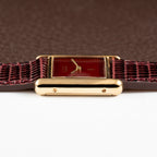 Cartier Must de Tank Vermeil Burgundy Red Dial PM 1980s