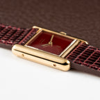 Cartier Must de Tank Vermeil Burgundy Red Dial PM 1980s