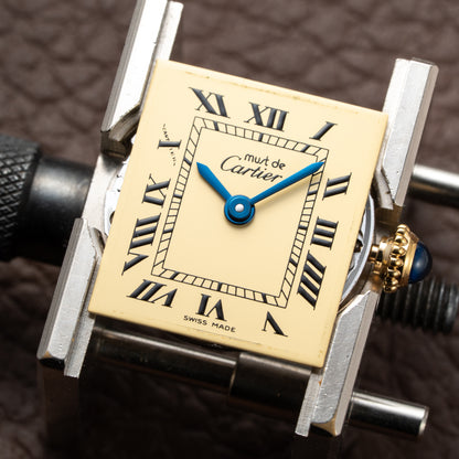 Cartier Tank Must de Roman Lemon Dial Vermeil PM 1980s