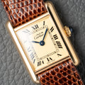 Cartier Tank Must de Roman Lemon Dial Vermeil PM 1980s