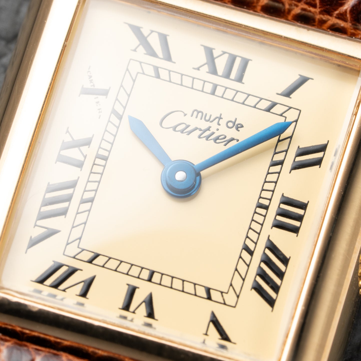 Cartier Tank Must de Roman Lemon Dial Vermeil PM 1980s