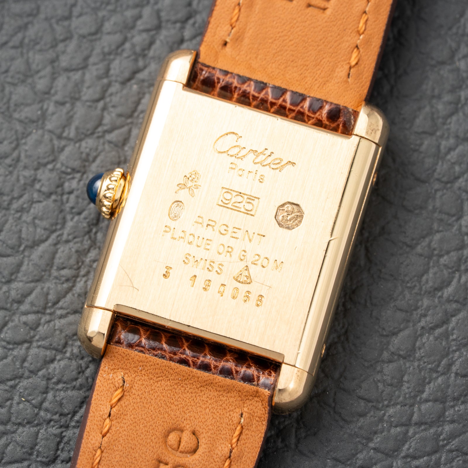 Cartier Tank Must de Roman Lemon Dial Vermeil PM 1980s