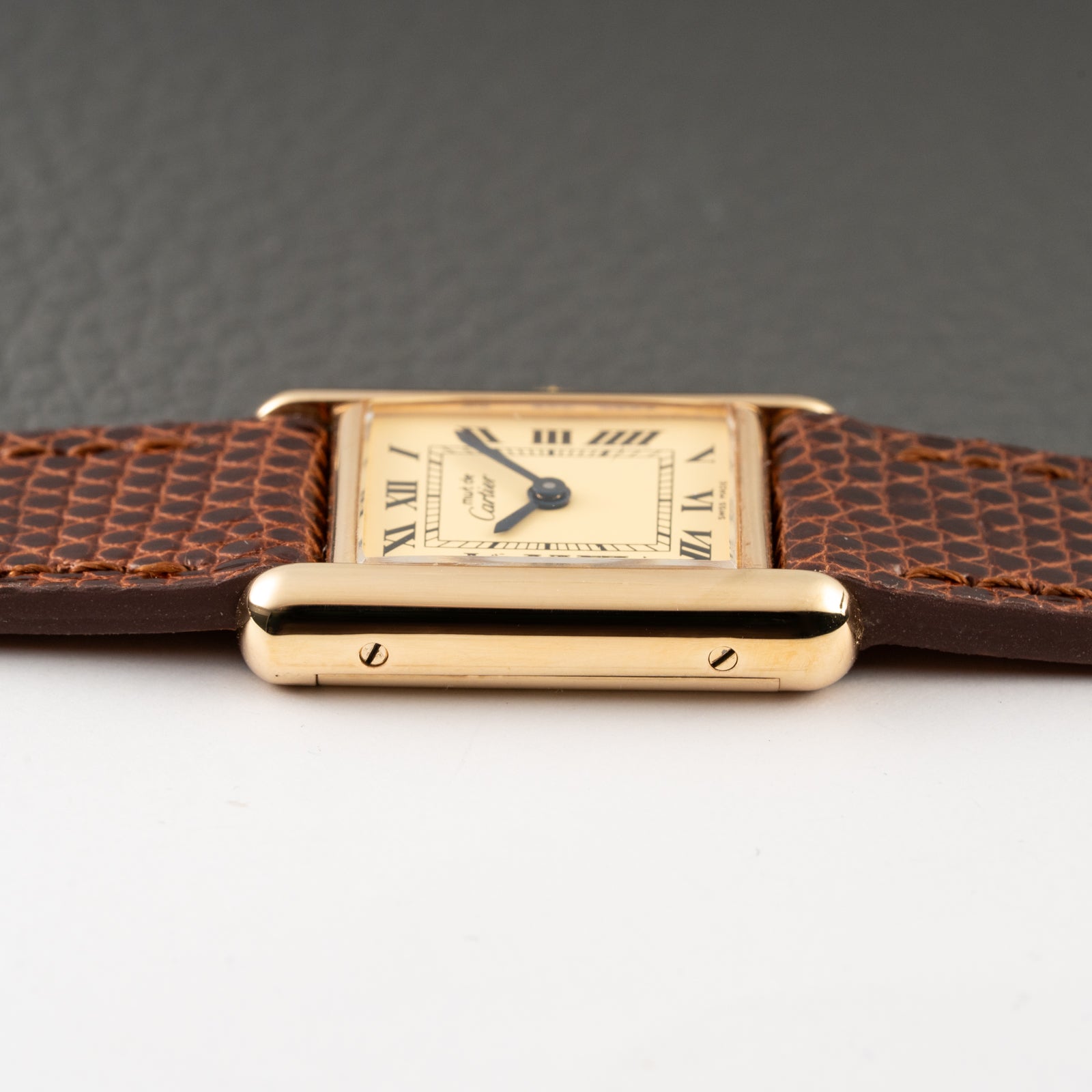 Cartier Tank Must de Roman Lemon Dial Vermeil PM 1980s