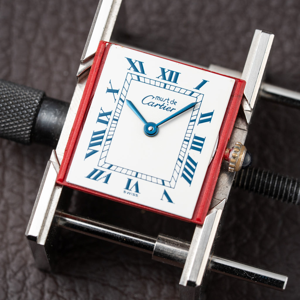 Cartier Must de Tank Silver White Roman Dial GM Reference 690006 from 1990s