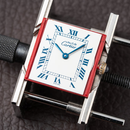 Cartier Must de Tank Silver White Roman Dial GM Reference 690006 from 1990s