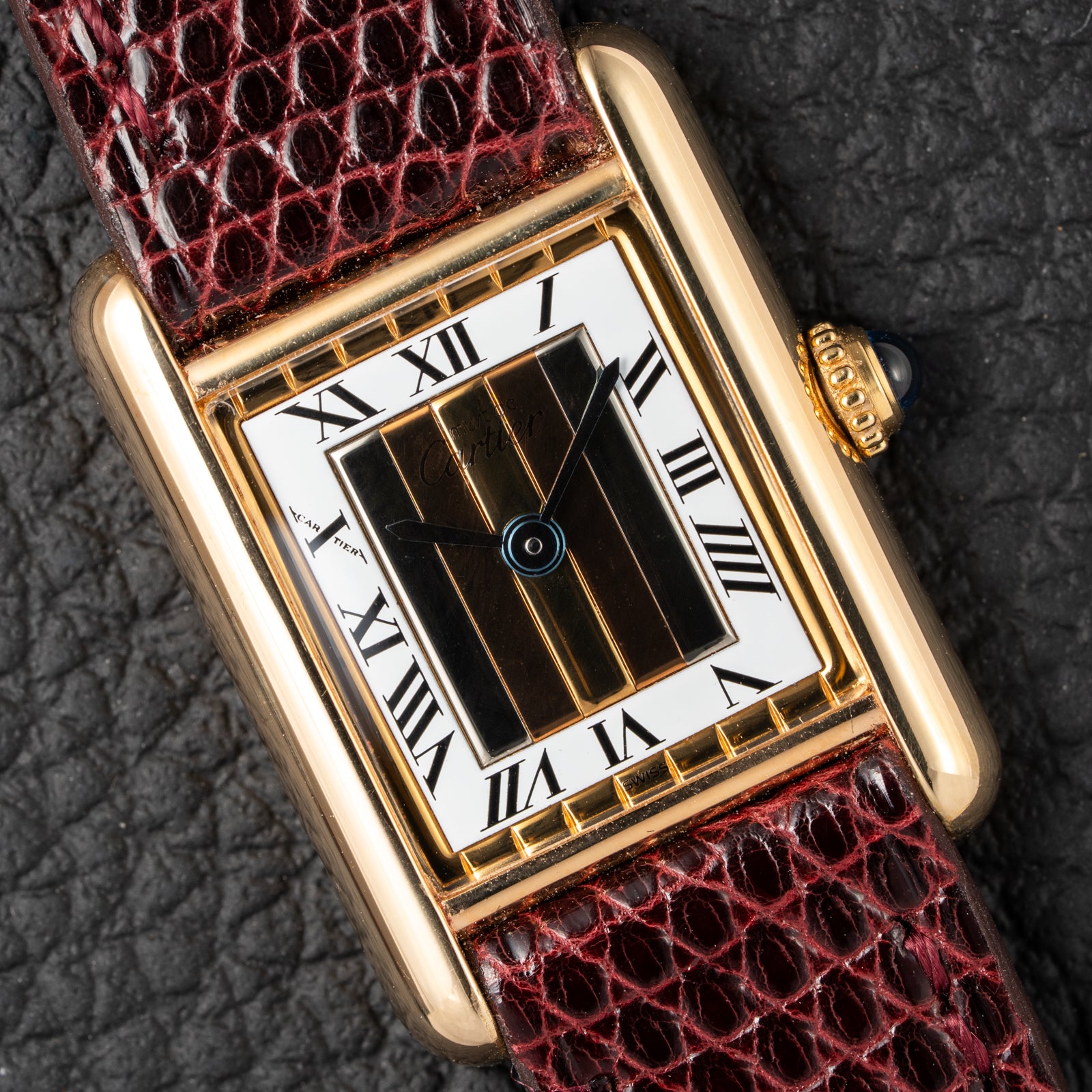 Cartier Tank Must de Vermeil ‘Trinity' Tricolor Dial PM Ref 5057001 from 1990s