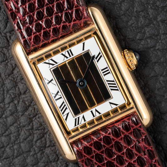 Cartier Tank Must de Vermeil ‘Trinity' Tricolor Dial PM Ref 5057001 from 1990s